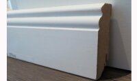 MDF Holz-Sockelleiste folieummantelt weiß HH-Profil 18x70mm Fußbodenleiste, Laminatleisten - Stück a 2400mm lang