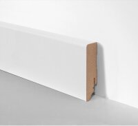 MDF Holz-Sockelleiste folieummantelt weiß eckig-modern 19x70mm Fußbodenleiste, Laminatleisten - Stück a 2400mm lang