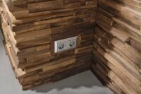 Waldkante Nuss Naturholz Holzblende für Steckdoseneinsatz 2fach Steckdose für Wandverkleidung - Echtholzwandelement