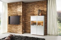 Waldkante Nuss Naturholz TV-Montageplatte für Wandverkleidung - Echtholzwandelement