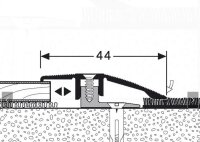 Küberit Anpassungsprofil Typ 286, 270 cm, Alu edelstahloptik (F2) - Anpassungsprofil für Bodenbeläge von 6,5 - 16 mm (18 mm)