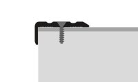 Küberit Alu Winkelprofil Typ 235 100cm, F4 silber gebohrt - Aluminium - Kantenschutz Winkel Treppenprofil mit Zierrillen