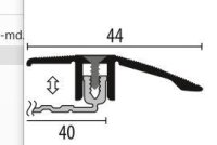 Küberit Anpassungsprofil Typ 286, 100 cm, Alu edelstahloptik (F2) - Anpassungsprofil für Bodenbeläge von 6,5 - 16 mm (18 mm)