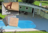 Natursteinteppich-Fliese Premium Cotto - flexible Bodenfliese für Innen und Außen Marmorteppich - 1 Stück a 0,25m²