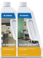 Dr. Schutz Designboden Pflegeset für Vinyl-Bodenbeläge PU Reiniger + Vollpflege für PVC, Vinyl und Linoleum