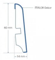 mFLOR REPAC Design 58 Dekor-Sockelleiste für Vinylboden von mFLOR - MDF-Kern-Fuß-Sockel-Leiste im Fußbodendekor - 4 Leisten a 2,5m