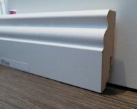 MDF Holz-Sockelleiste folieummantelt weiß HH-Profil 18,5x60mm Fußbodenleiste, Laminatleisten - Stück a 2400mm lang